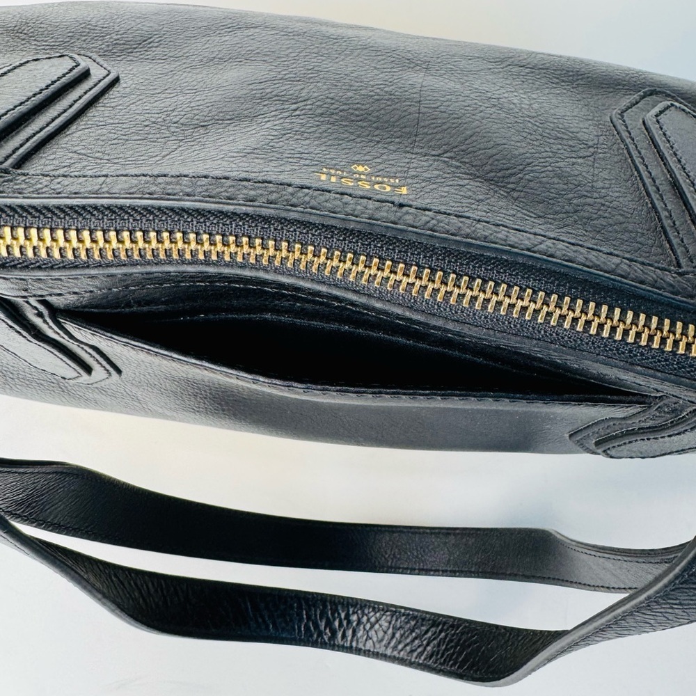 Fossil Leather Shopper Tote in gold/black - Picture 4 of 12